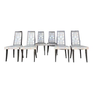 Set of 6 Harvey Probber Tall Back Dining Chairs For Sale