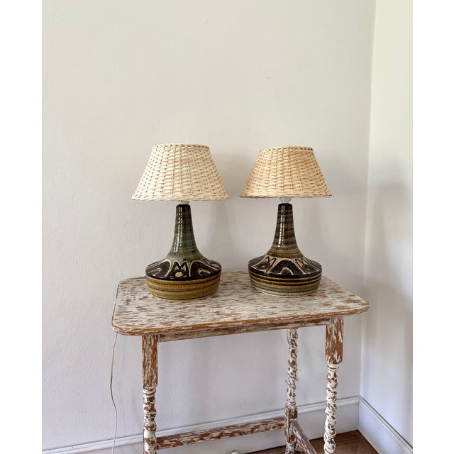 Danish Ceramic Table Lamps by Arne Finne Nielsen and Noomi Backhausen for Søholm, 1960s, Set of 2 For Sale - Image 9 of 15