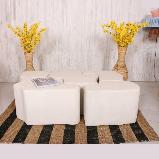 Modern Sawa Bone White Concrete Coffee Table For Sale - Image 3 of 7