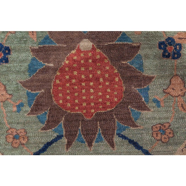 Antique Colorful Botanic Indian Rug For Sale - Image 4 of 8