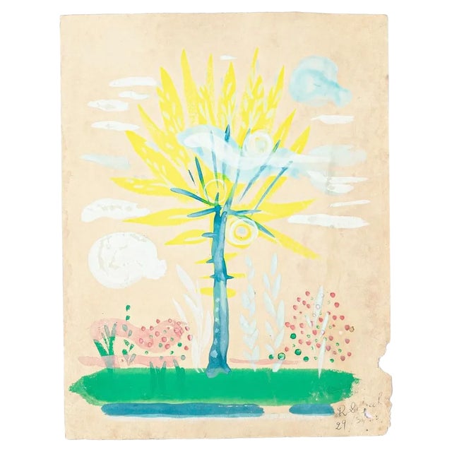 Jean-Raymond Delpech, Landscapes View, Drawing, Mid-20th-Century For Sale