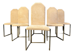 Vintage Brass Dining Chairs from Belgochrom, 1970s, Set of 6