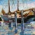 Impressionist Helene Samuel Impressionist Harbor Painting on Canvas For Sale - Image 3 of 6