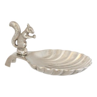English Silver Plated Squirrel Trinket Dish, Midcentury For Sale
