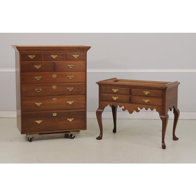 Wood Bench Made 2 Piece Black Walnut Highboy For Sale - Image 7 of 18