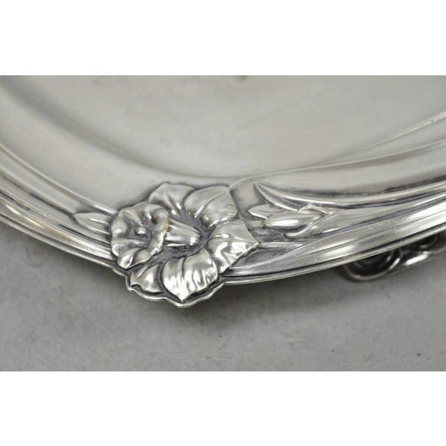 Vintage 1847 Rogers Bros Daffodil 9910 Silver Plated Meat Serving Platter Tray For Sale - Image 12 of 14
