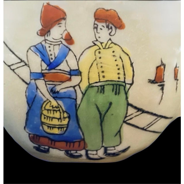 Vintage Japan Childrens Mini Lusterware Tea Set Dutch Boy Girl Pearlescent Toy For Sale - Image 12 of 12