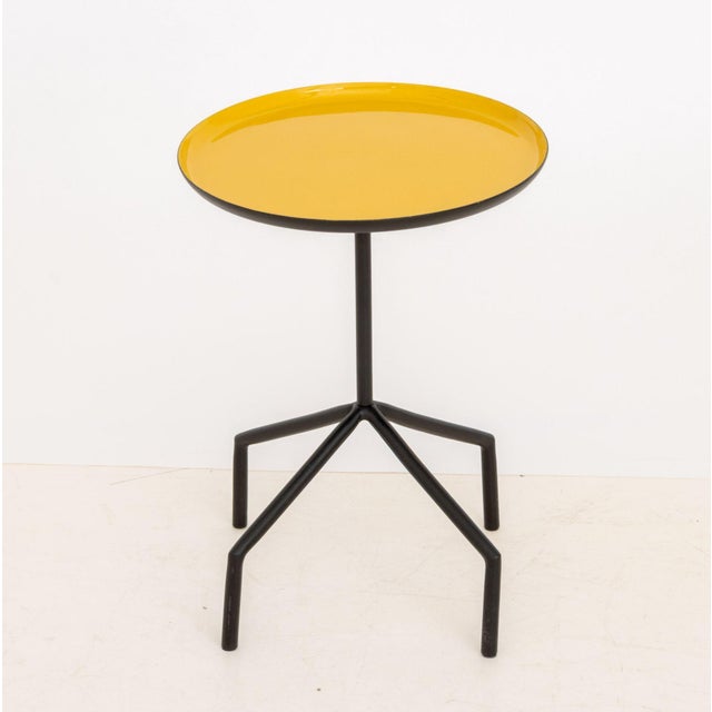 Orange Set of Three Herman Miller Style Enameled Steel Graduated Side Tables For Sale - Image 8 of 12