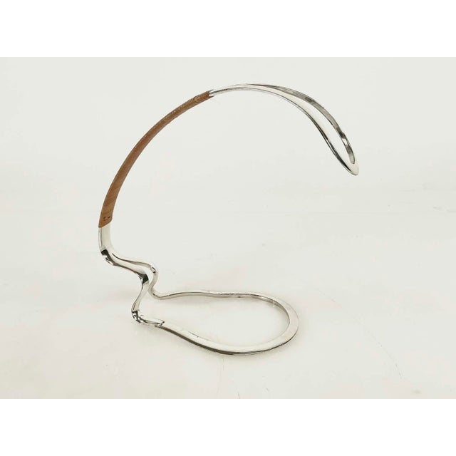 Contemporary 1960s Eisenberg Lozano Sculptural Silver Plated Wine Bottle Holder For Sale - Image 3 of 11