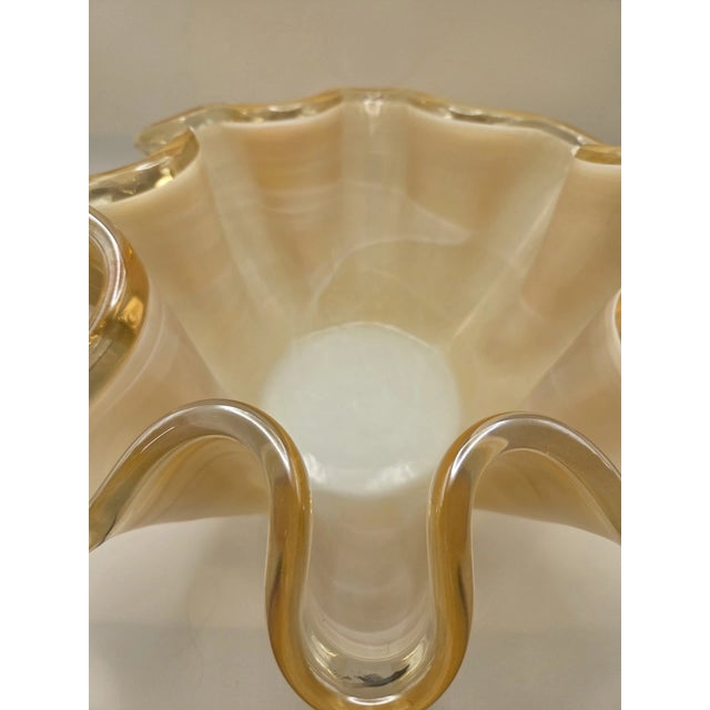 1990s Vintage Italian Murano Style Handkerchief Glass Bowl For Sale - Image 5 of 7