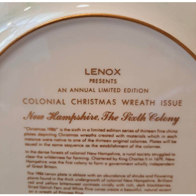 Lenox Holiday Plate, 1986 For Sale In New York - Image 6 of 7