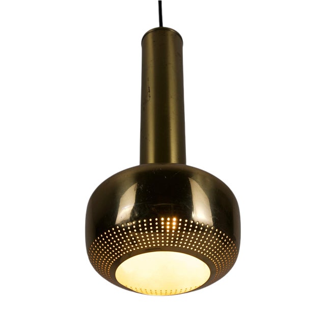 Brass Pendant Lamp by Vilhelm Lauritzen for Louis Poulen, Denmark, 1960s For Sale