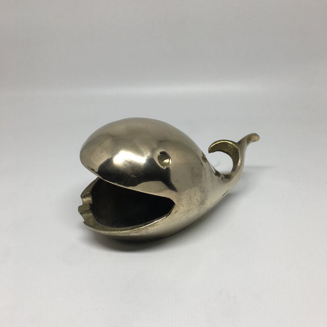 Vintage Brass Whale Paperweight Ashtray Chairish