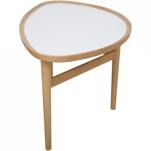 Finn Juhl coffee table with a frame of oak and a table top of white laminat. The table is from around 2020, and appears in...