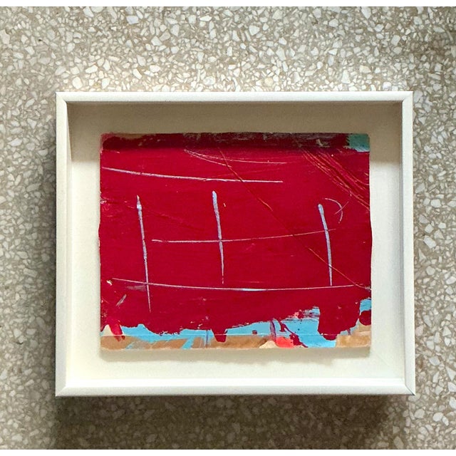 A captivating vintage abstract painting with distinguished provenance, this acrylic on canvas originates from the esteemed...