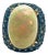 Bochic “Orient” Vintage Natural Opal & Sapphire Ring Set In 18K & Silver For Sale