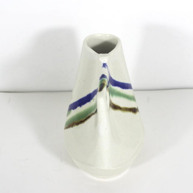 1980s Vintage Studio Pottery Pitcher Jug Vase For Sale - Image 5 of 8