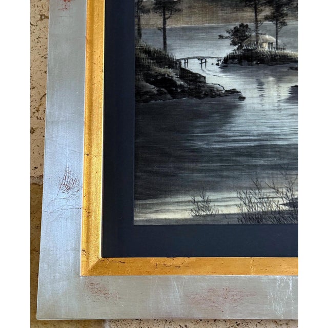 Framed Japanese Velvet Yuzen-Birodo Tapestry Panel Meiji Period For Sale - Image 15 of 16