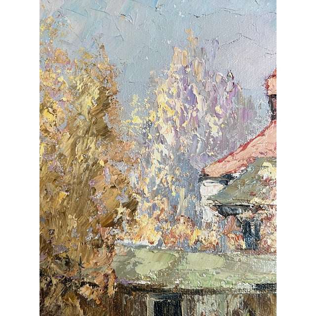 1980s Hans Ressdorf Original Oil Painting Church Canoncito New Mexico 18x24 Southwest For Sale - Image 5 of 11