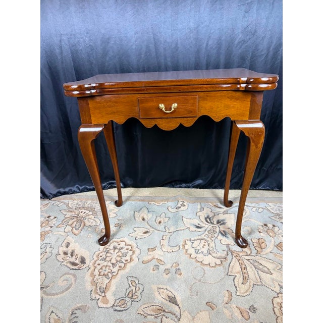 Late 20th Century Queen Anne Folding Game Table For Sale - Image 5 of 12