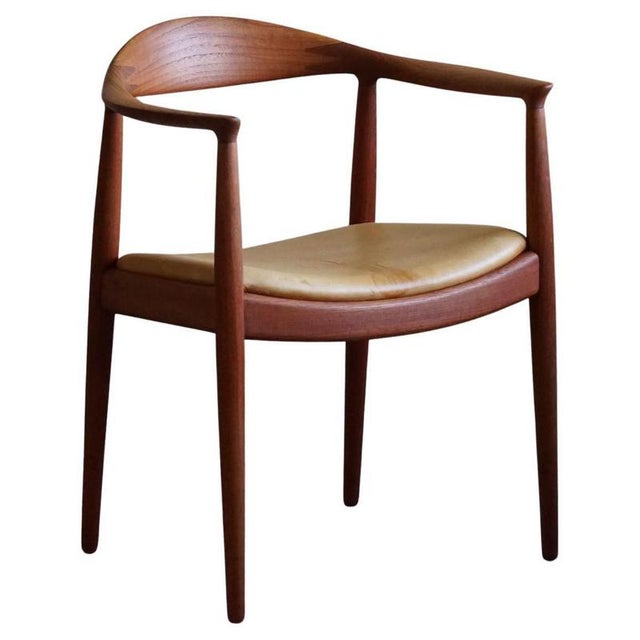 Model JH501 Armchair in Teak and Leather by Hans J. Wegner, 1950s For Sale - Image 16 of 16