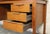 Vintage Mid-Century Modern Six Drawer Teak Writers Desk For Sale - Image 9 of 18