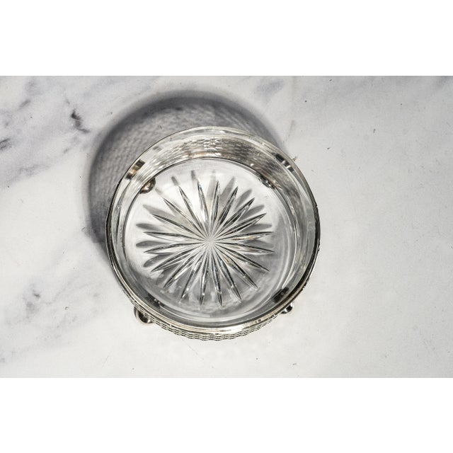 Metal Stunning Round Antique Tiffany & Co. Sterling Silver Cut Crystal Jewelry Box Luxury Home Decor For Sale - Image 7 of 15