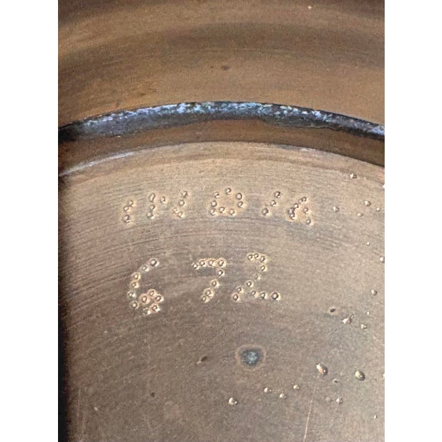 1960s Pair of Vintage Etched Solid Brass Ashtrays From India, 6.25” Dia. For Sale - Image 5 of 8