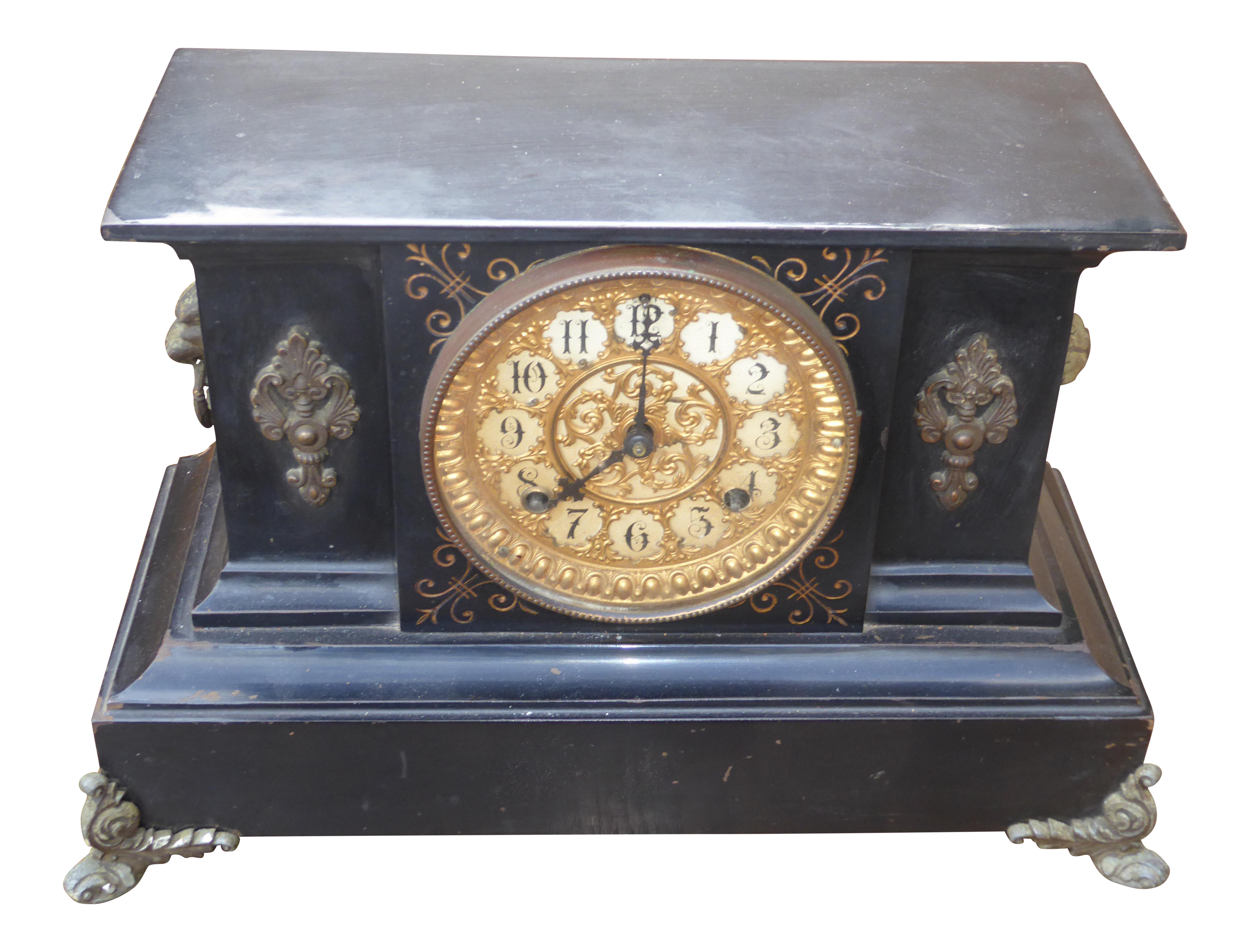 1882 Ansonia Victorian Style Cast Iron Mantle Clock - image 0