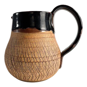 Studio Pottery Cracked Glaze Pitcher