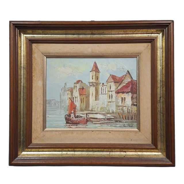 E. Paul, Lively Port Scene, Early 20th Century, Oil on Canvas, Framed For Sale