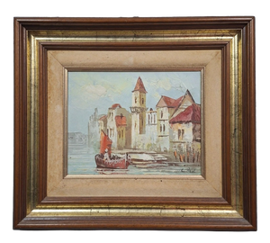 E. Paul, Lively Port Scene, Early 20th Century, Oil on Canvas, Framed