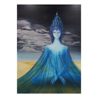 Karin Hauke, Desert Goddess, 1976, Oil on Wood For Sale