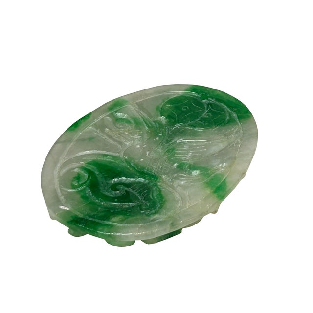 Natural Stone Relief Motif Carving Oval Display Plaque Art For Sale - Image 9 of 11