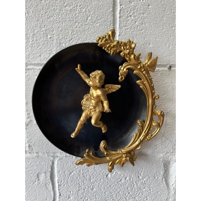 Rococo Italian Rococo Revival Gilt-Metal Cherub Wall Plaques, Circa 1950s For Sale - Image 3 of 8