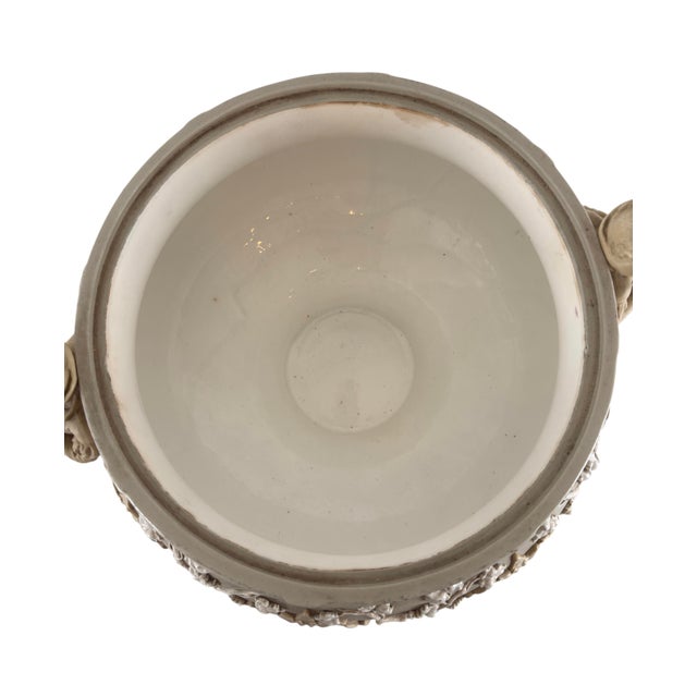 Late 19th Century Antique Continental Bisque Punch Bowl or Wine Server Tureen With Bacchus Relief & Grape Finial, Late 19th Century For Sale - Image 5 of 12