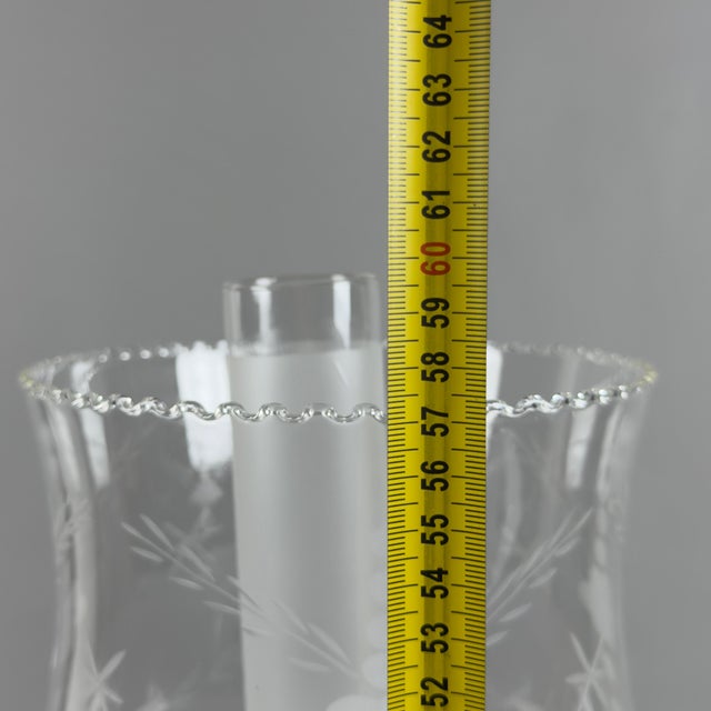 Vintage Porcelain, Brass and Glass Table Lamp from Limoges, France, 20th Century For Sale - Image 14 of 15