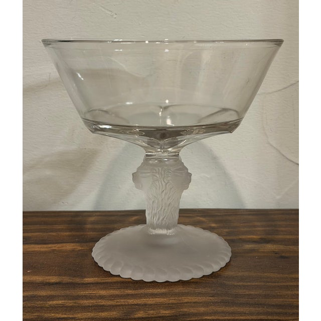 1870s Gillinder & Sons Frosted Lion Covered Glass Compote For Sale - Image 12 of 17