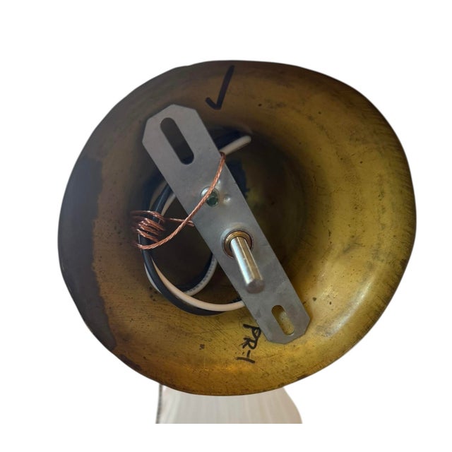 1910s Vintage Sheffield Style Brass and Opalescent Glass Wall Sconce For Sale - Image 5 of 6