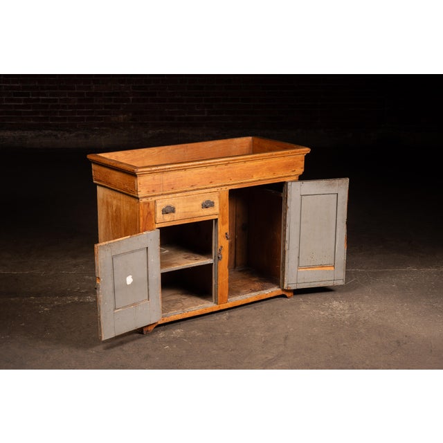 Late 19th Century Early American Pine Dry Sink Cabinet For Sale - Image 4 of 7