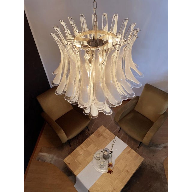 Mid-Century Modern Vintage Italian Murano Chandelier in the style of Mazzega, 1990s For Sale - Image 3 of 18