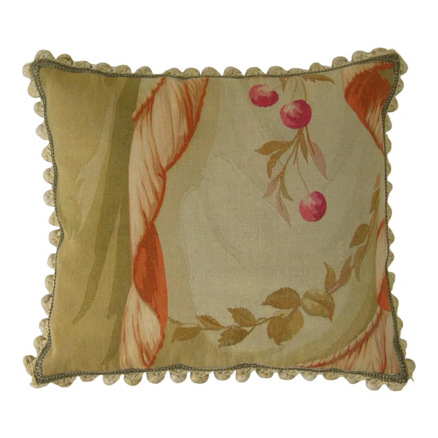 Circa 1860 Antique French Aubusson Pillow For Sale