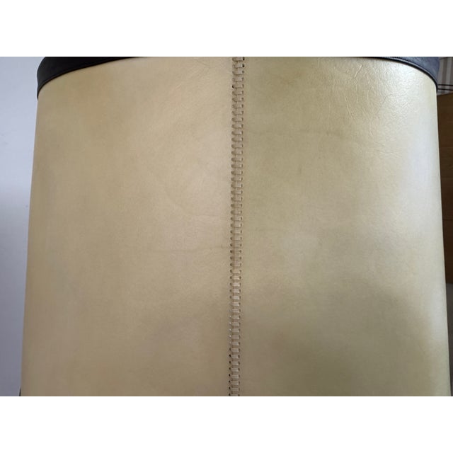 Leather and Parchment Floor Lamp by Charlotte Wawer, 1960s For Sale - Image 9 of 18