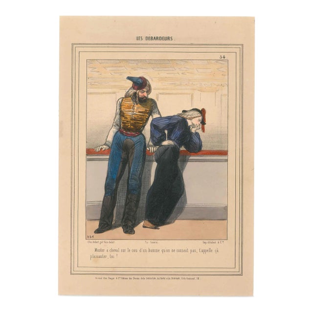 Paul Gavarni (Guillaume Sulpice Chevalier) - the Tops - Lithograph - 1848 For Sale