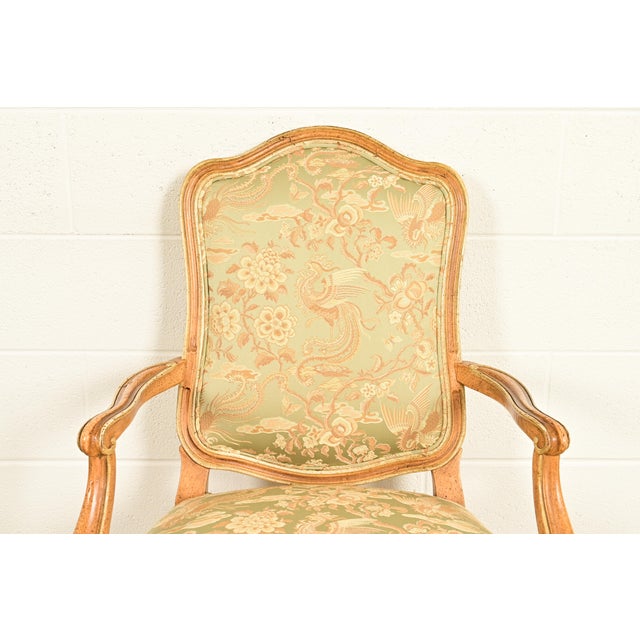 Wood John Stuart French Provincial Louis XV Carved Oak and Cane Back Dining Chairs, Set of Six For Sale - Image 7 of 15