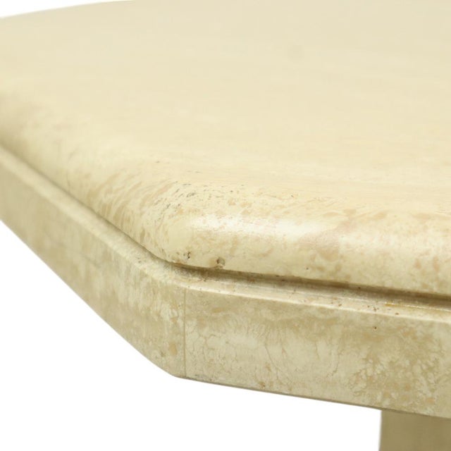 Vintage Italian Octagonal Travertine Coffee Table, 1970s For Sale - Image 9 of 18