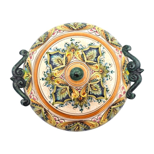 Late 20th Century Erice Ceramica Ericina Sicilian Hand Painted Majolica Lidded Tureen 10.5" For Sale - Image 11 of 18