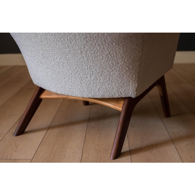 Vintage Sculptural Walnut Wingback Lounge Chair and Ottoman by Adrian Pearsall For Sale - Image 15 of 18