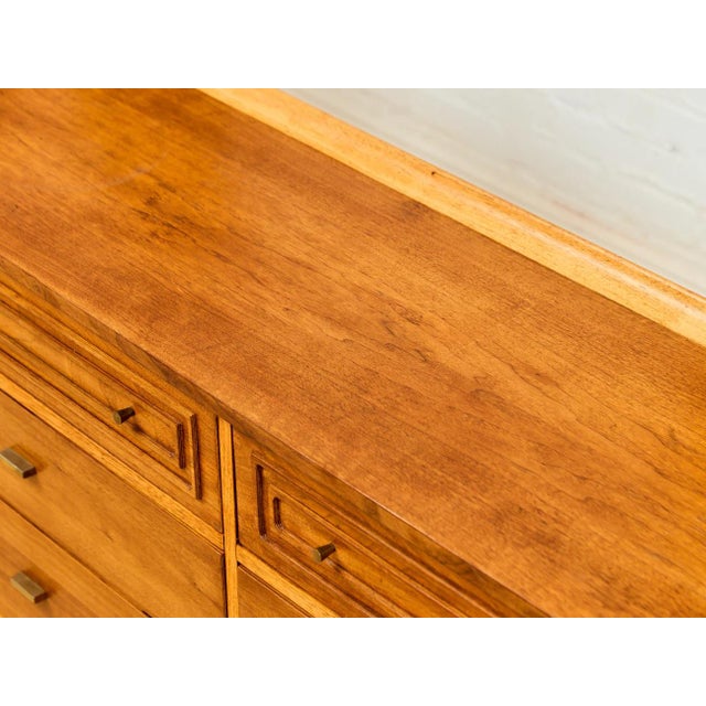 Burnt Umber 1960s Broyhill Sculptra Mid Century Walnut Six Drawer Lowboy Dresser For Sale - Image 8 of 11