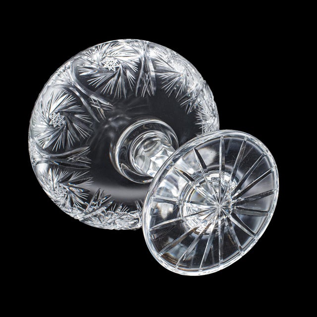 Glass Vintage Pedestal Fruit Bowl, English, Cut Glass, Presentation Display Dish, 1960 For Sale - Image 7 of 12